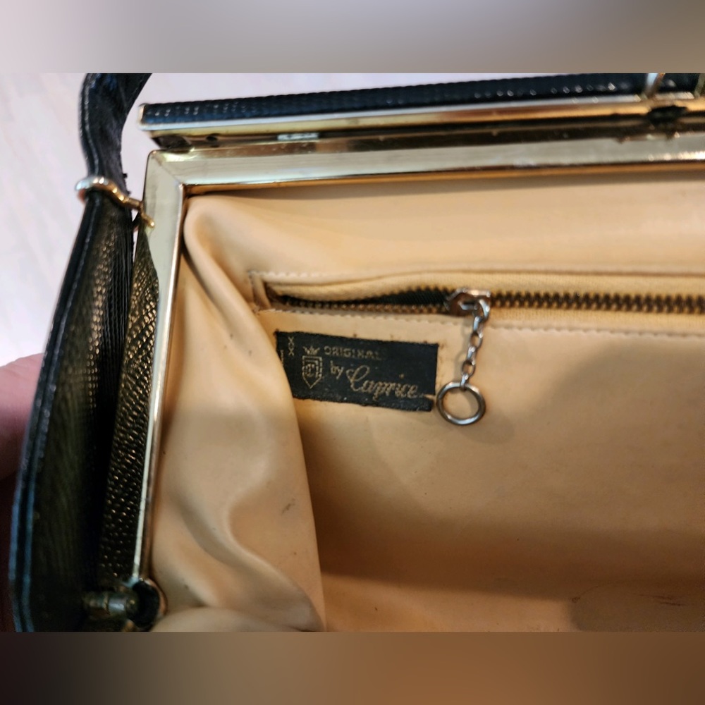 Vintage & Rare Original by Caprice Genuine Embossed Leather Satchel Lux Handbag - Picture 6 of 13